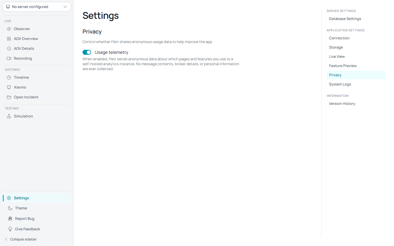 Privacy settings